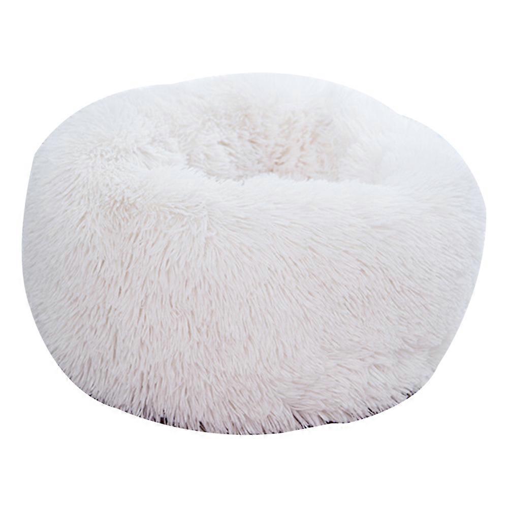 40cm white Soft Plush Cushion Washable Pet Bed Calm Self Warming Square