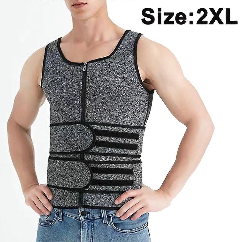 Ανδρικό Neoprene Sauna Waist Trainer Vest - Zipper Tank Top Trimmer - Πετύχετε τους στόχους του σώματός σας