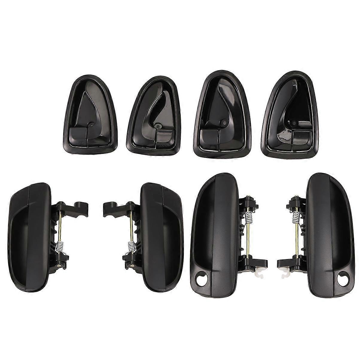 8pcs Front Rear Left Right Outside Door Handle Inside Door Handle for Accent 1.5L 1.6L 2000-2006 Black