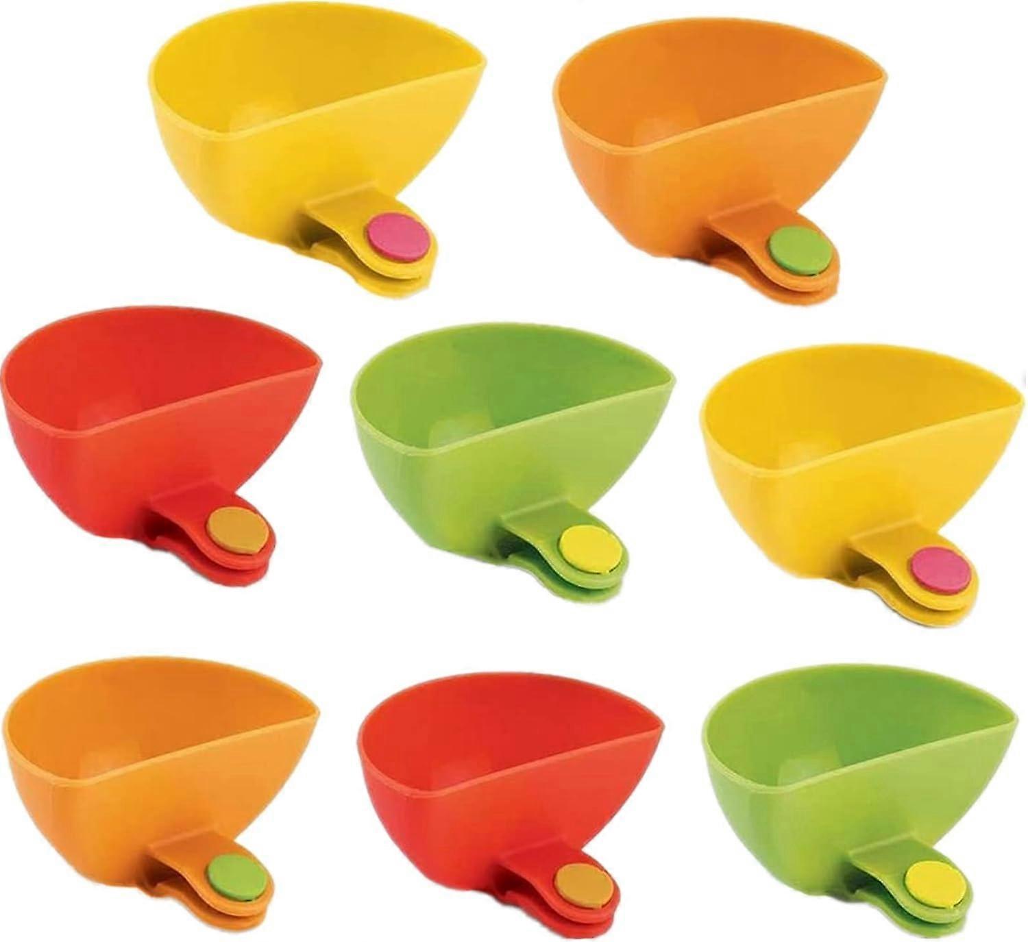 8 Pcs Dip Clips Dip Holders Tomato Sauce Salt Vinegar Sugar Flavor Spices Dip Container Bowl, Assorted Colors