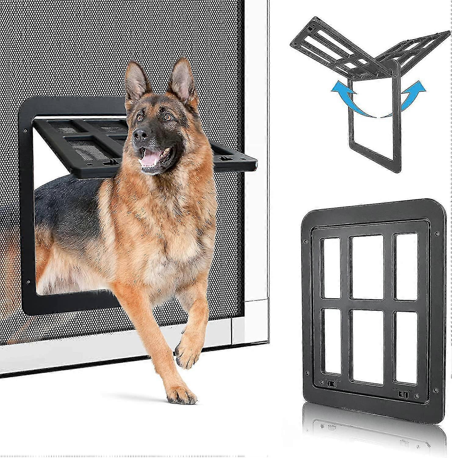 Cat Flap, Fly Screen Automatic Closure Dog Flap With Magnets, Fly Screen Balcony Door With Cat Flap Pet Flap
