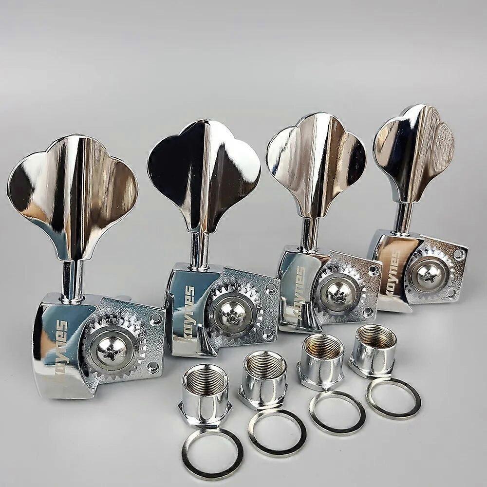 Basstunere 1:26 Forhold Åpent Gir Tuning Nøkkelpinner Maskinhode Erstatning For Elektrisk Jazzgitar Bass Krom Sølv
