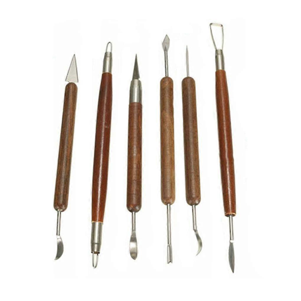 6pcs Ceramic Styling Tools Polymer Clay Modeling Scraping Cutter Set