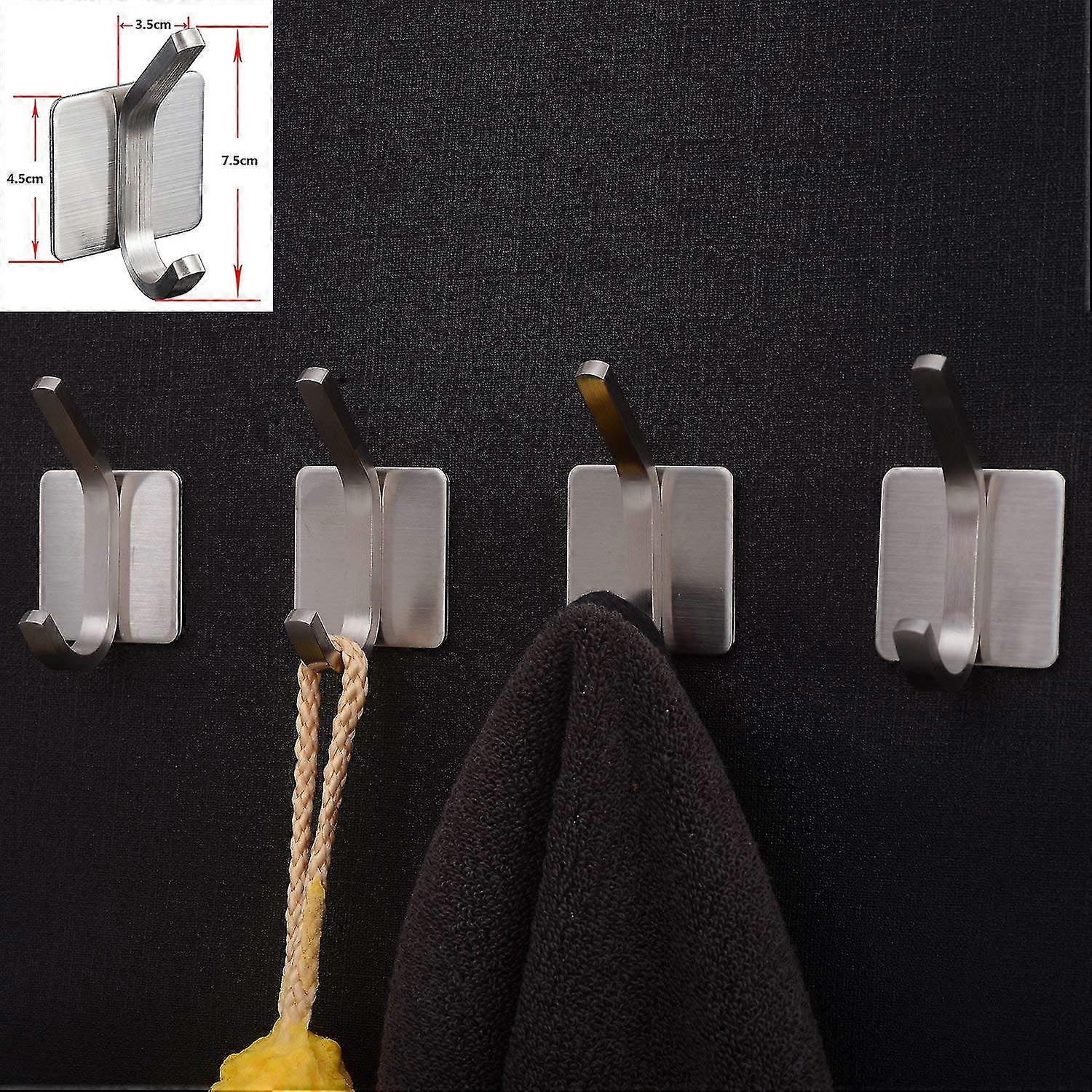 Sunrain Towel Hook,3m Hooks ,adhesive Hooks Bathroom, Self Adhesive Coat Hook Stick On Wal