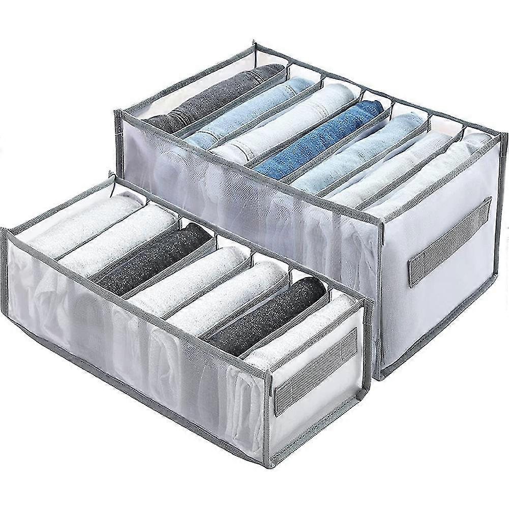 Wardrobe Clothes Organizer For Jeans, Drawer Organizers For Clothing With Handle Foldable, Drawer O