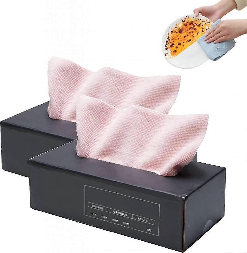 2Boxs Pull-Out Absorbent Microfiber Cloth - Thickened Magic Wipe, Microfiber Rag in a Box, Reusable Multi Use Wipes, Lint-Free Cleaning Cloth for Car