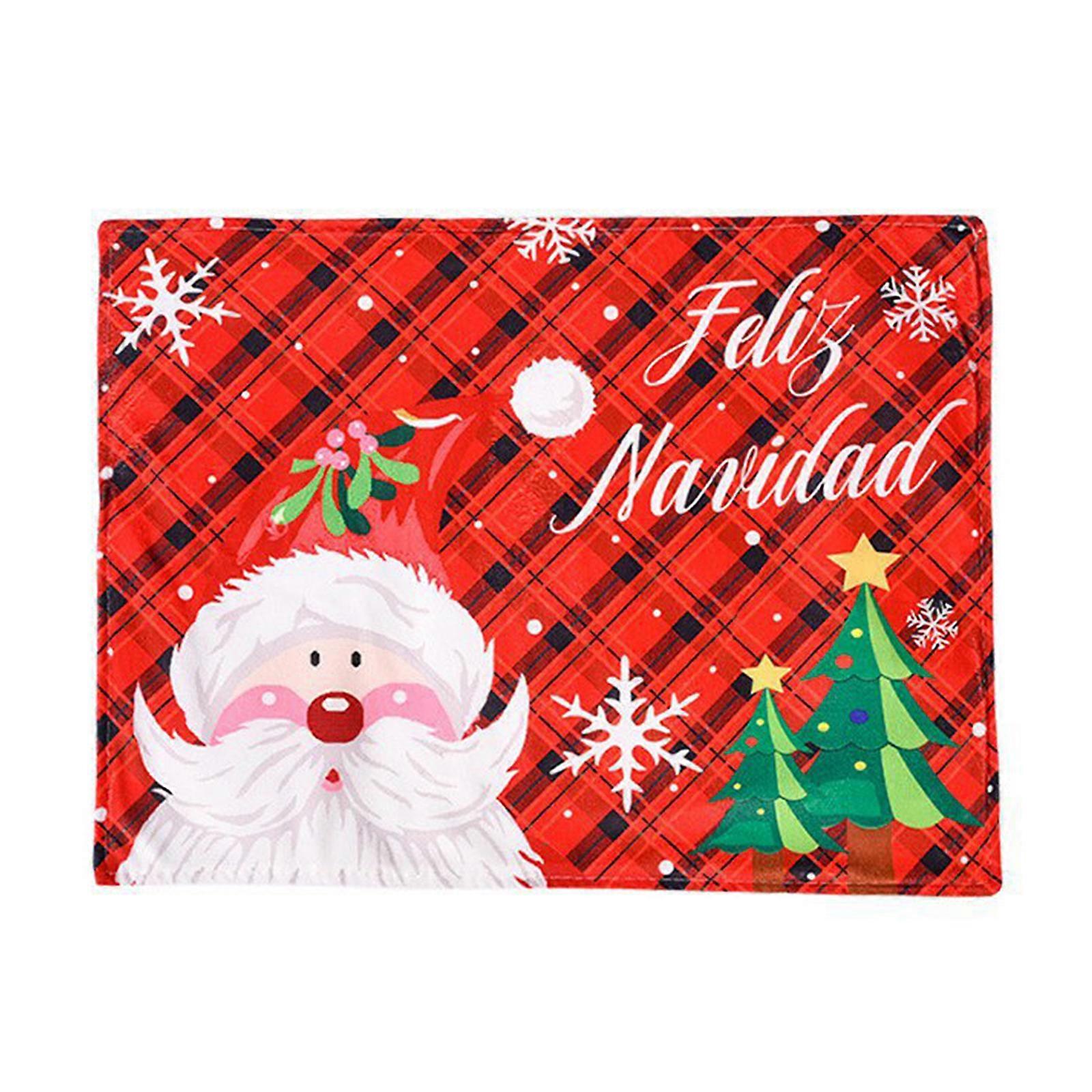 Red grid 45 * 30cm Christmas placemat