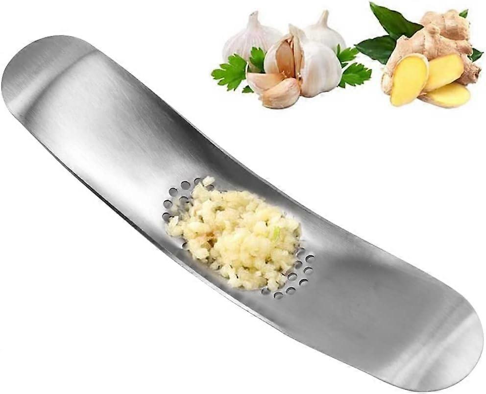 Stainless steel garlic press for making garlic