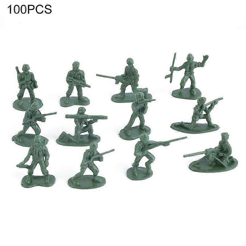 100Pcs Military Plastic Simulation Army Soldiers Model Kids Toy Collection Gift