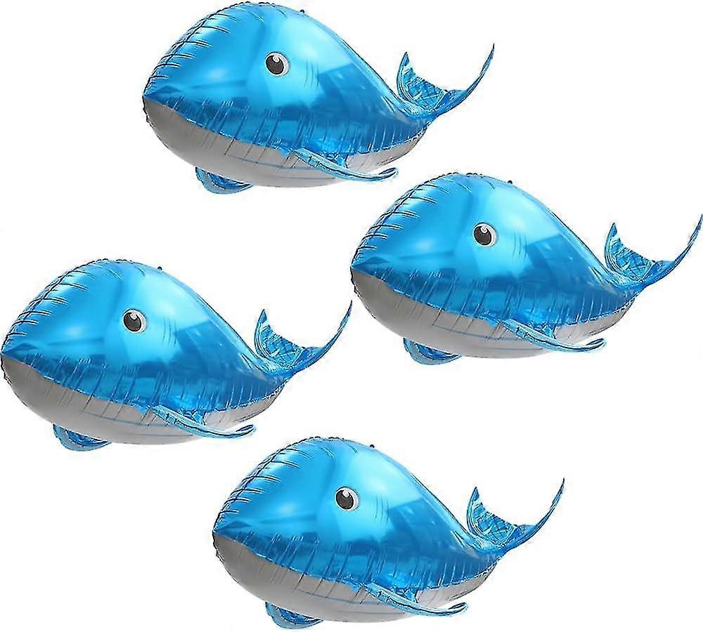 海の装飾海の風船の下のかわいい4Dクジラの風船、4パックゲイント37 'クジラの形マイラーホイル風船海の動物の風船魚の風船B