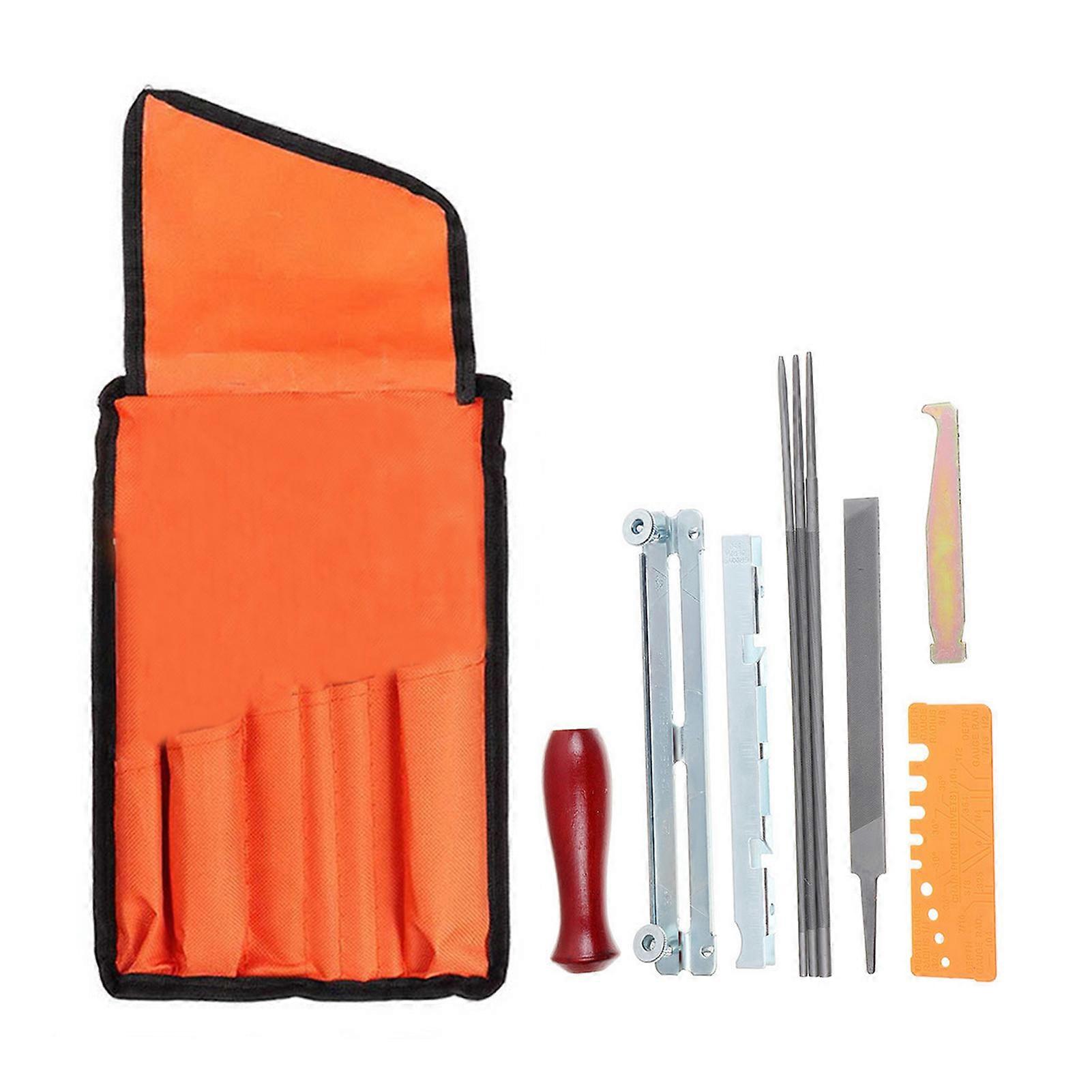10 PCS Chainsaw Sharpener File Kit Hand Tool for Sharpening Electric Chain Saw Alloy Steel Easy Storage and Portability