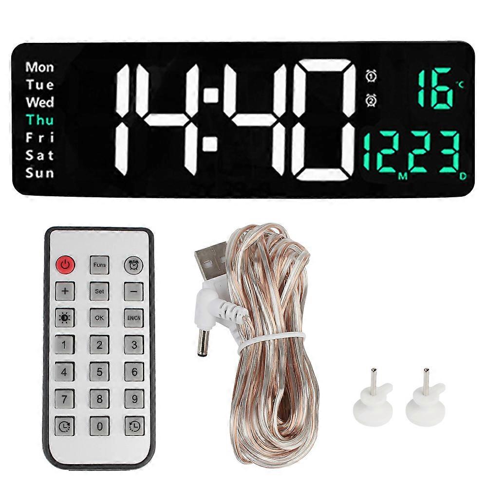 Memory Temperature Date Week Display LED Digital Wall Clock Alarms Clocks Electronic Remote Control Table Wall-mounted Dual