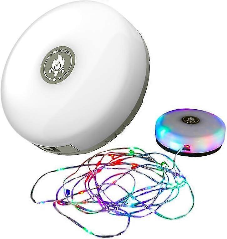 Camping String Lights, Outdoor Waterproof Portable Stowable String Light, Quick Storage Durable Waterproof Portable 2 In 1 Camping Lantern With String