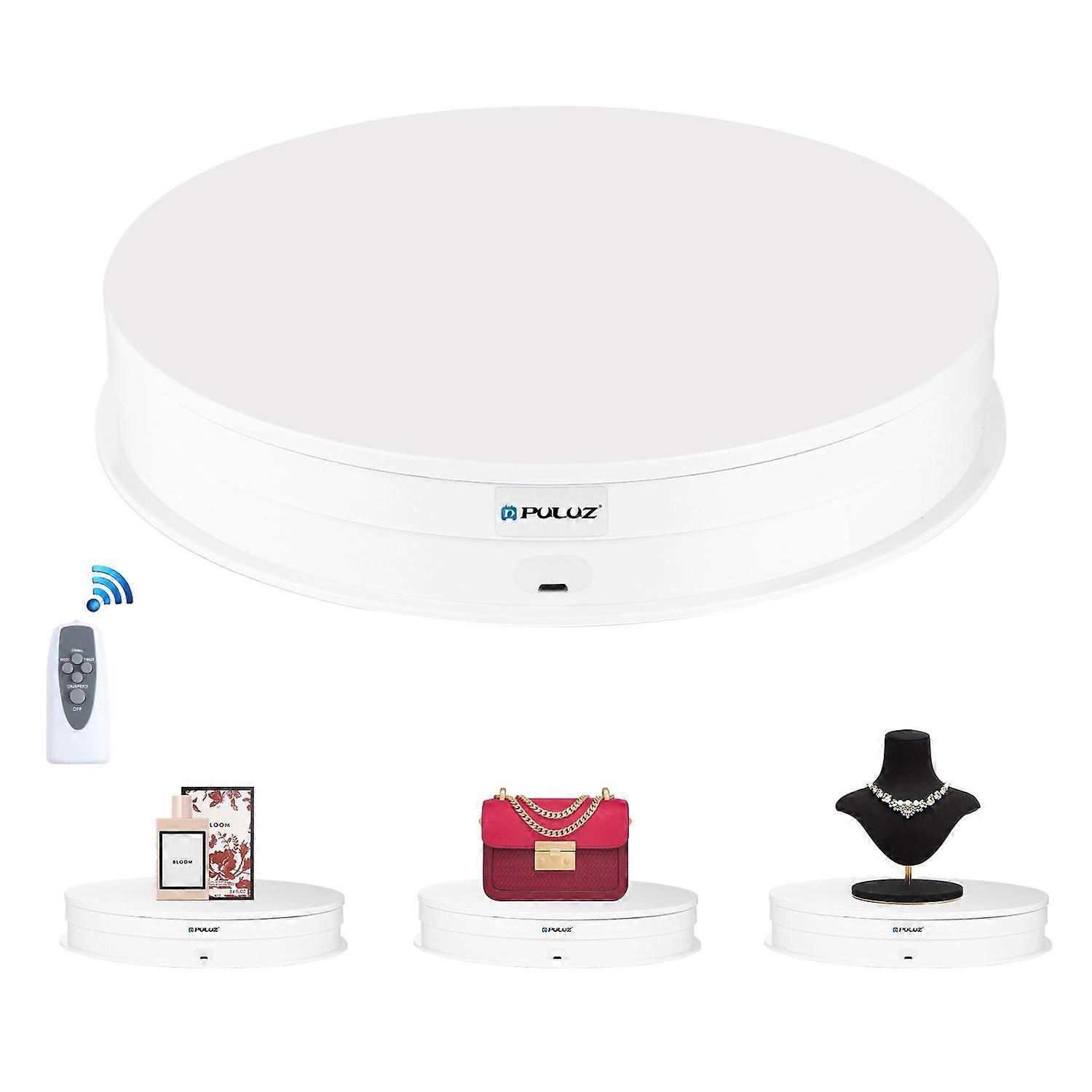 PULUZ PU3131 30cm Speed Control Turntable ABS+PC Display Stand Shooting Prop Turntable - White EU Pl