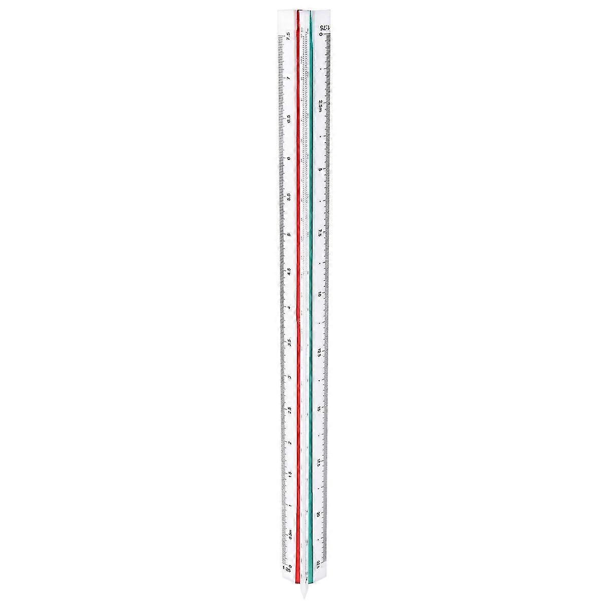 Plastic triangular scale ruler three-sided color are: yellow green red