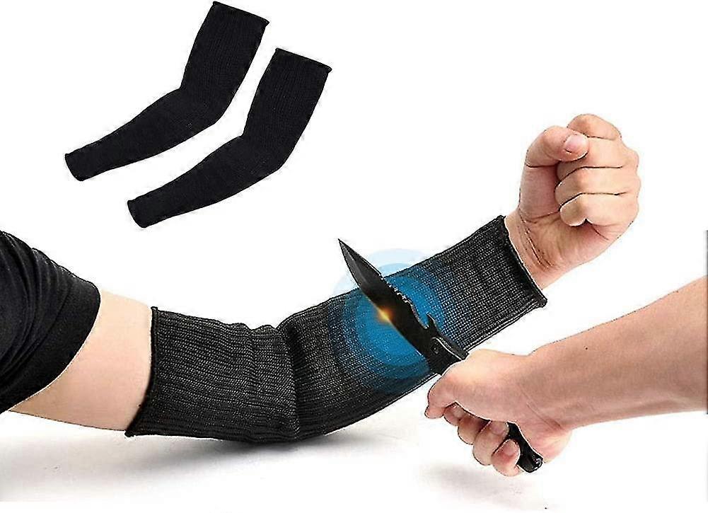 pair 40cm cut resistant protective sleeves,burn resistant,black,40cm
