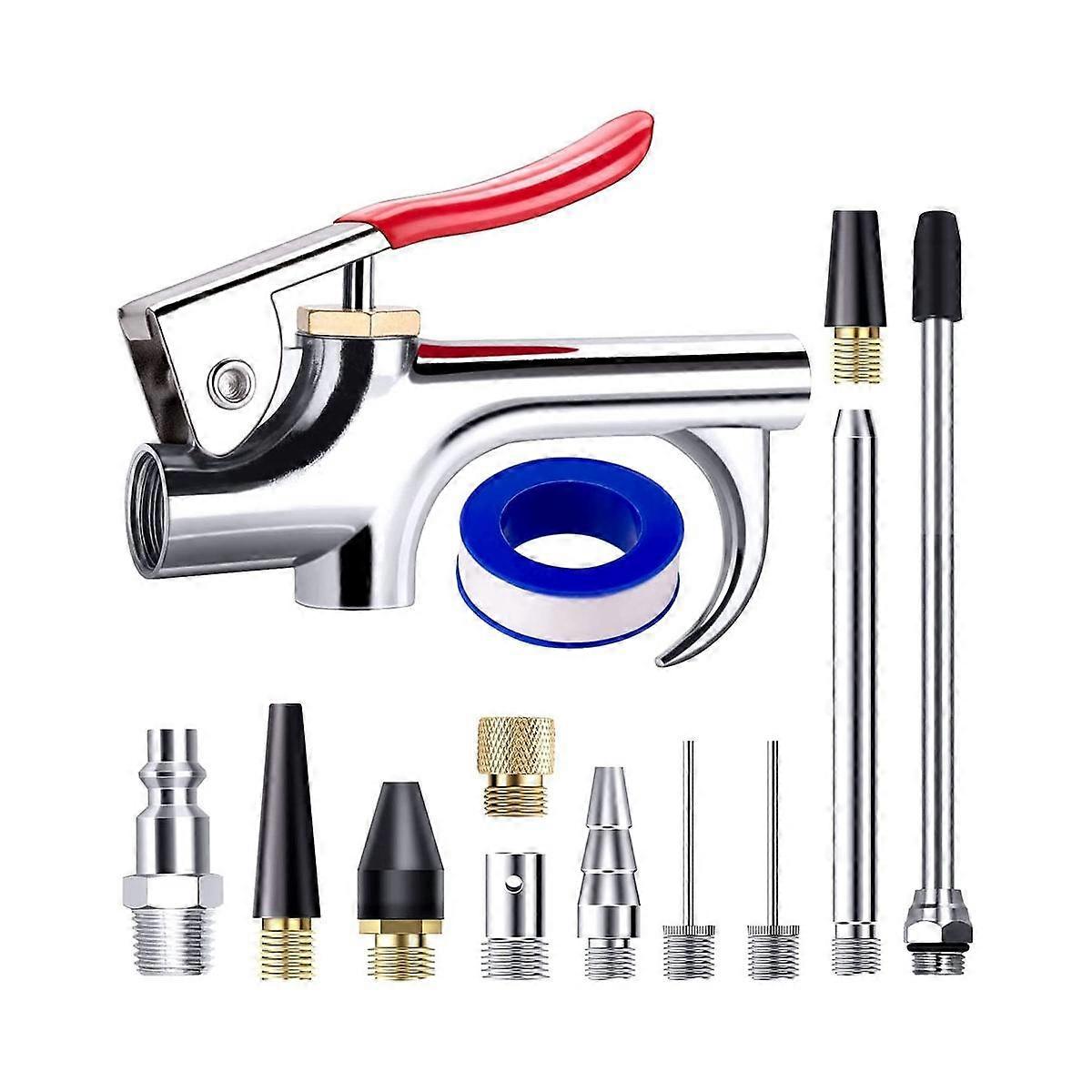 13 Pcs 2-Way Connection Air Nozzle Blow Tool Set, with 1/4 in Standard Quick Fitting for Air Inflat