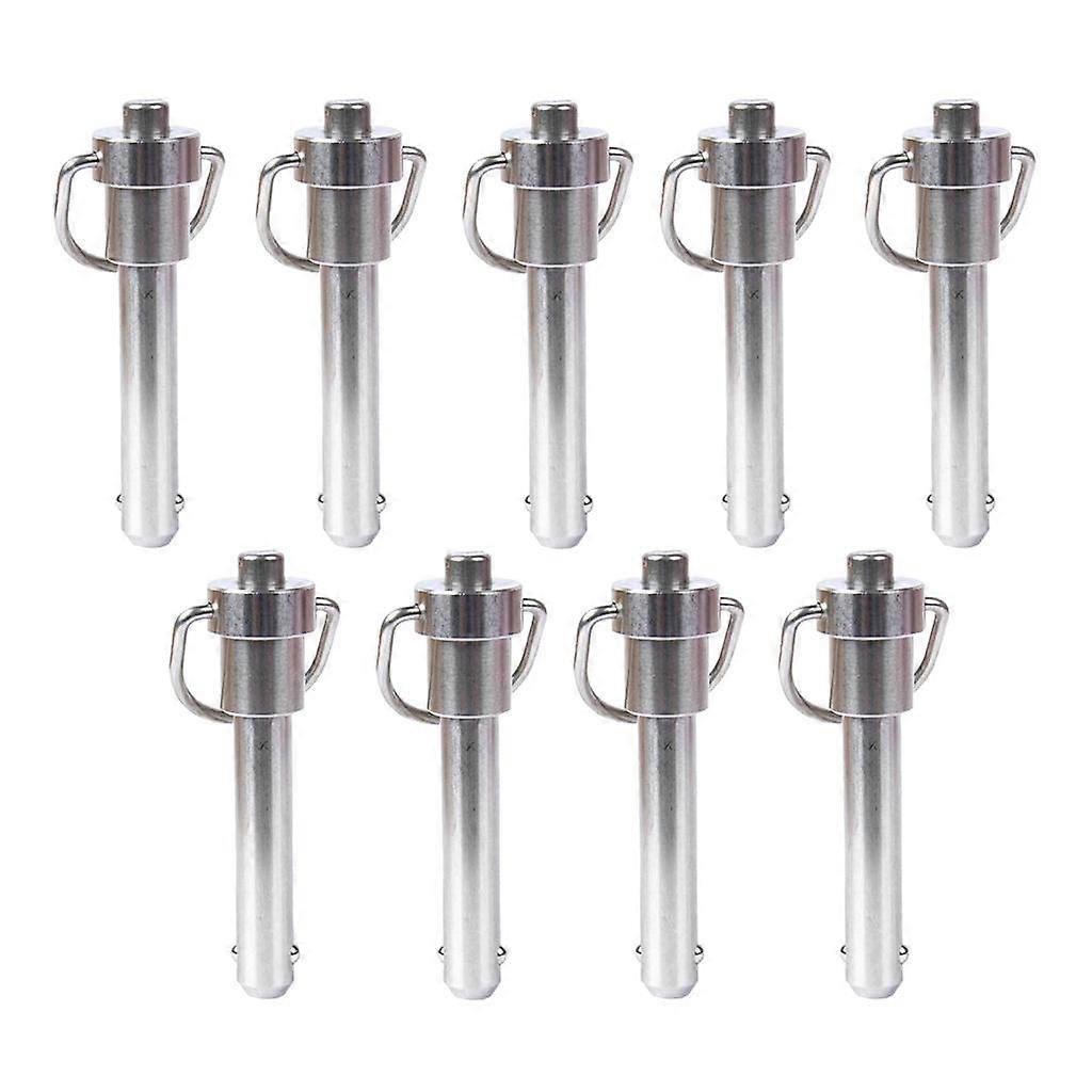 9 Pcs Stainless Steel Push Button Quick Release Pins with Pull Ring, 6mm 40mm, Easy to Use
