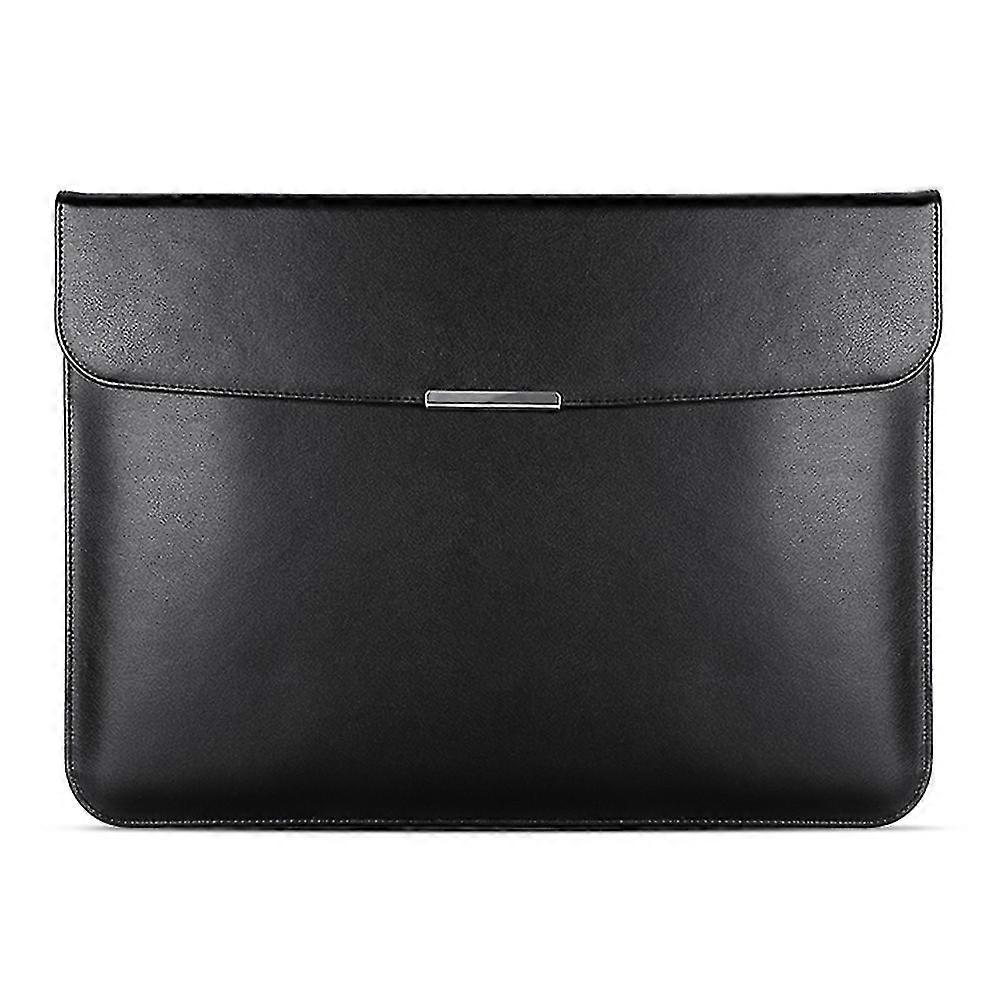 För 15-16 tums bärbar horisontell hylsa Magnetisk förslutning Pu läder bärbar väska