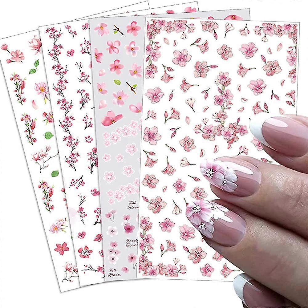 Stickers Autocollants Nail Art – Fleurs Rouges Et Blanches, Déco Ongles Facile, Neuf