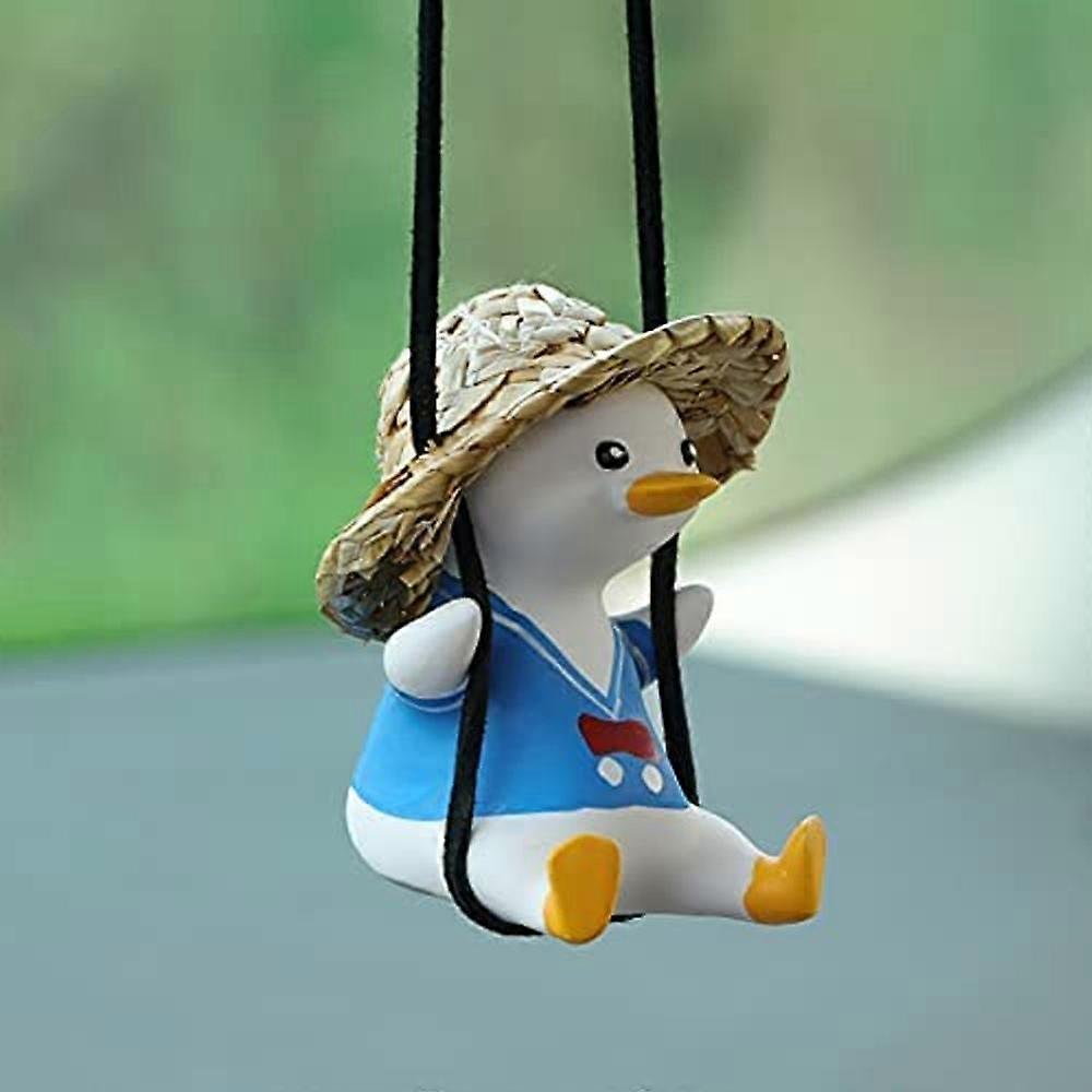 Cute Swing Duck Car Pendant Swing Duck Car Ornament Funny Flying Duck Car Interior Rearview Mirror Ornament Car Decoration Ornament Accessories (Duck)