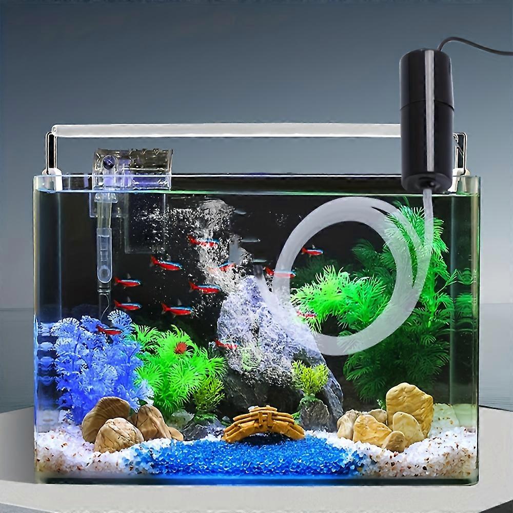 2PCS Mini Oxygenator Aquarium Air Pump - USB Rechargeable, Bubble Stone Aerator, Efficient Oxygen Flow for Fish Tanks - Compact & Soothing