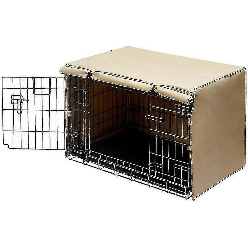 כיסוי ארגז כלבים - פוליאסטר עמיד כיסוי מלונה לחיות מחמד התאמה אוניברסלית תיל תואם ארגז כלבים