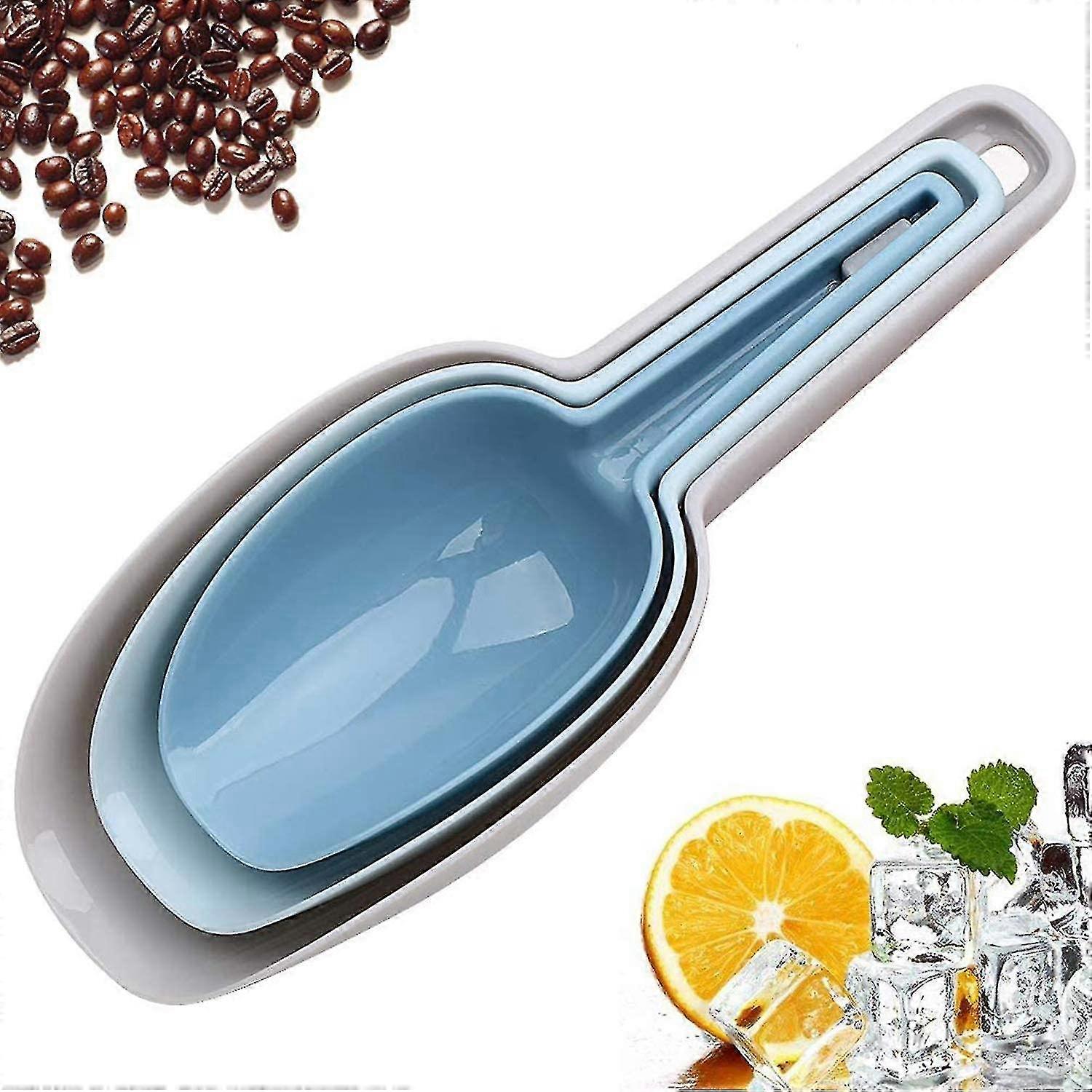 3-piece Ice Scoop Set, Multifunctional Plastic Kitchen Spoon Spoon, Suitable For Jars, Flour
