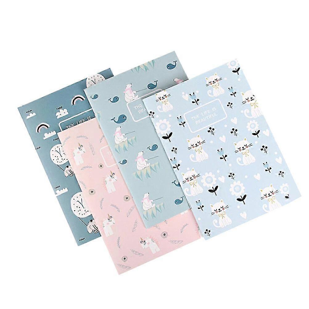 4pcs Creative Notebook Cartoon Fun Time Notepad Writting Tools For Home School Office Random Style