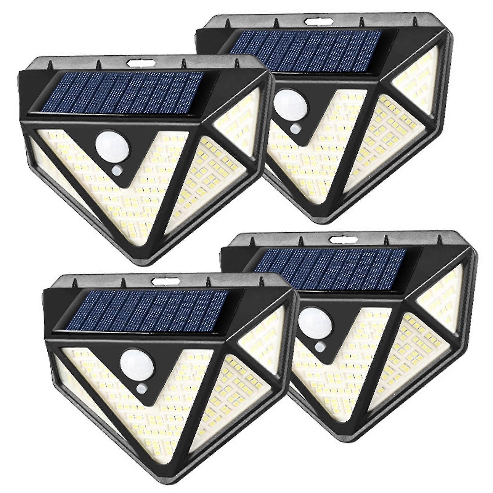 4PCS Solar Wall Lamps Waterproof Security Light 166 LED Outdoor Motion Sensor Solar Lights for Gard