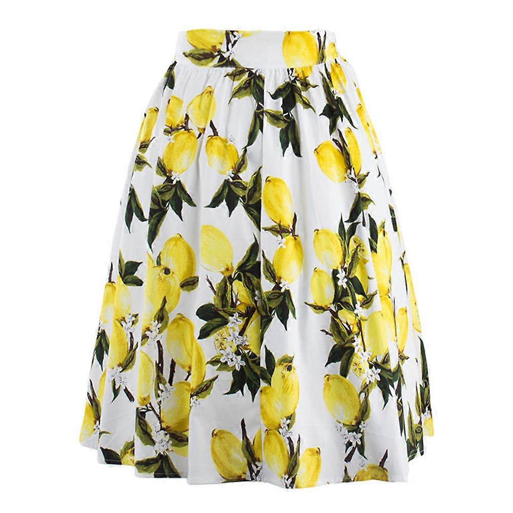 Sommer SitronTrykk Bust Skjørt Fasjonabelt