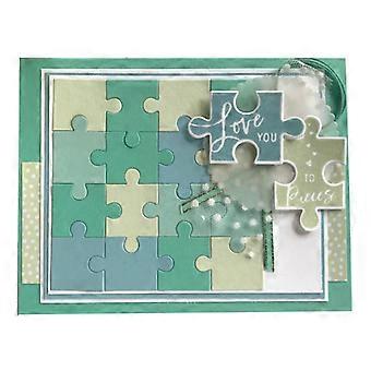 Matrice De Découpe Puzzle En Métal - Pochoir Scrapbooking, Cartes, Albums, 8.4x8.4 Cm