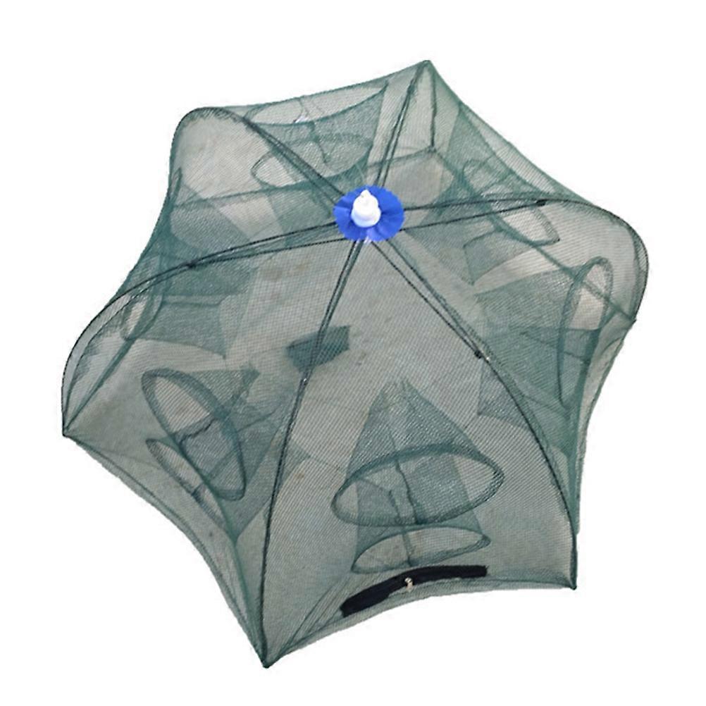 Foldable Crab Net Trap Cast Dip Cage Fishing Net for Fish Minnow Crawfish Shrimp Umbrella Design (Twelve Entrance)