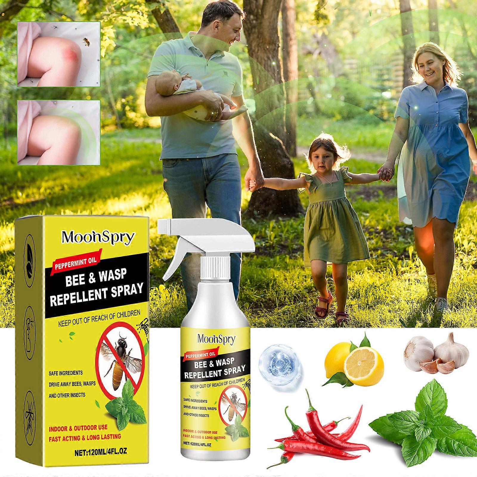 Wasp Spray with Natural Plant-Based Peppermint Oils Bee Spray, Bee Repellent Spray to Repellent Bee & Wasps for Patios Garden Yard
