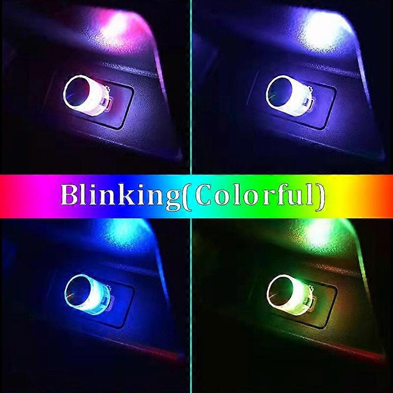 Car Mini USB LED Ambient Light Interior Decorative Lighting Atmosphere Lamp Portable Gradient Colorful Night Light For Home Car Motor Vehicle Lighting
