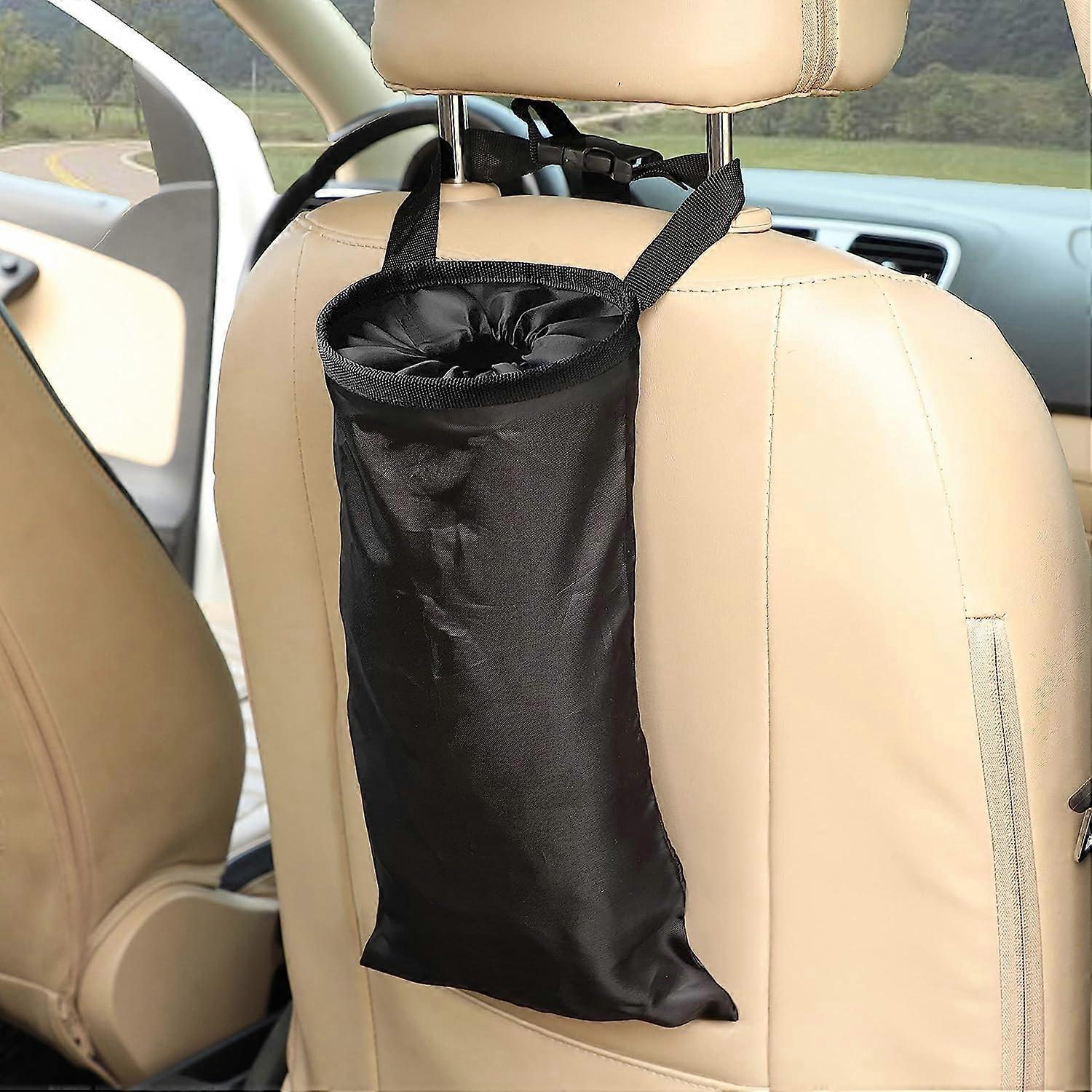Car Trash Can (2 Pack) | Car Trash Bag Hanging with Elastic Opening & Easy Mount | Auto Garbage Can with Waterproof Oxford Material | Car Can Accessor