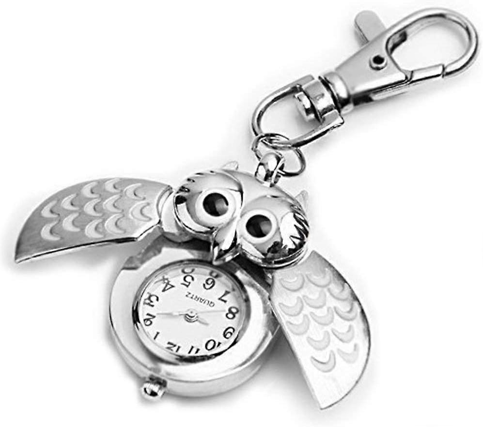 Convenient and popular quartz watch owl keychain