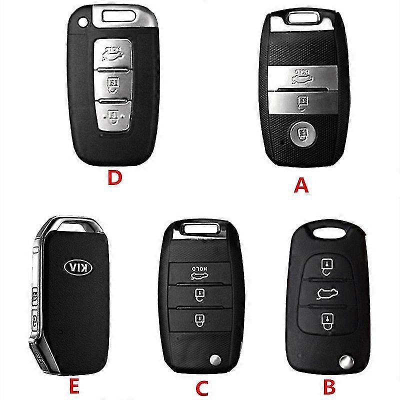 KUNIO Cover In TPU Per Chiave Auto Kia: Adatto A Rio, Sportage, Ceed, Cerato, K3, K5, Optima, Sorento E Altri. Modello A 4 Pulsanti, Colore Grigio Con Bordo Dorato