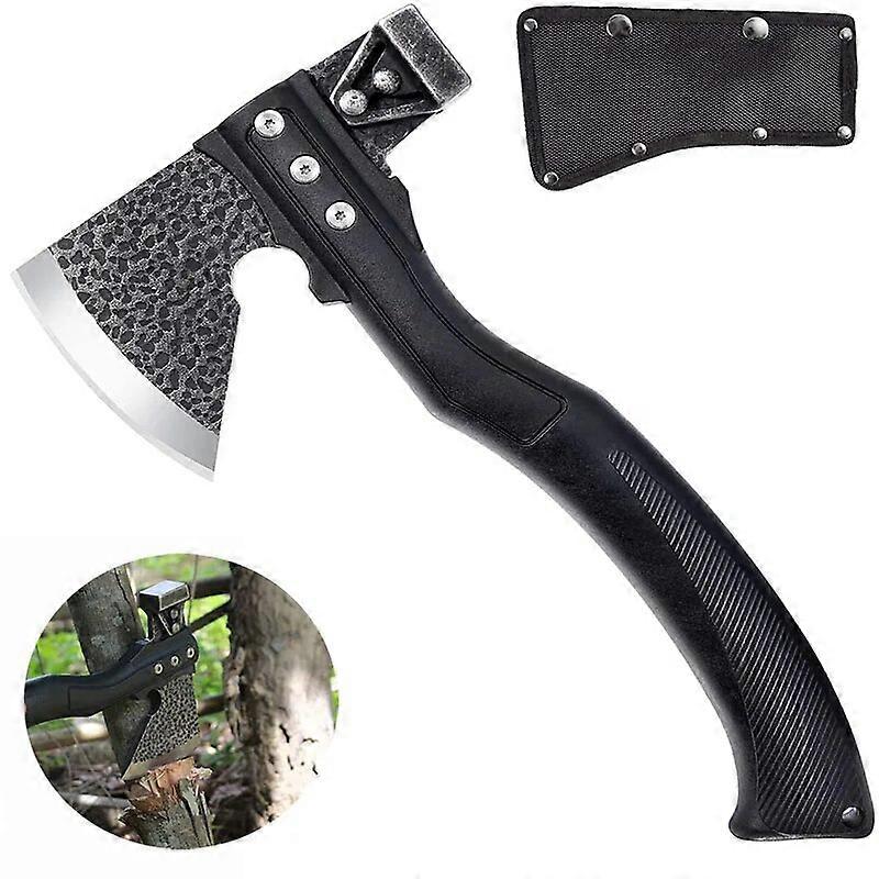 Camping Axe Survival Wood Chopping Axes with Sheath Hatchet Hammer Combo for Hunting Kindling, Non-Slip Handle