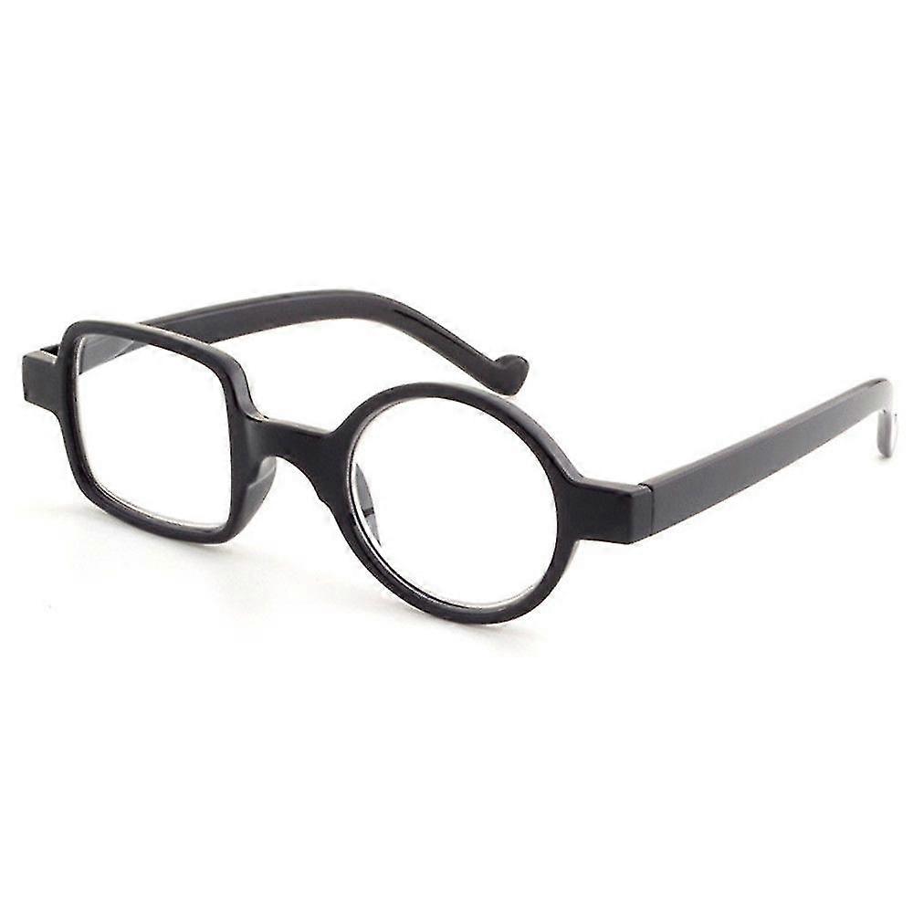 Retro Leopard Asymmetrical Round&square Reading Glasses Women&men Presbyopia Tw