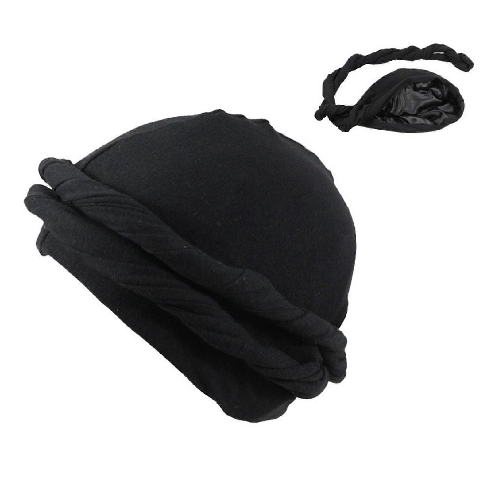 Turbante para homens turbante vintage Twist Head Wraps para homens alongamento modal e turbante de cetim