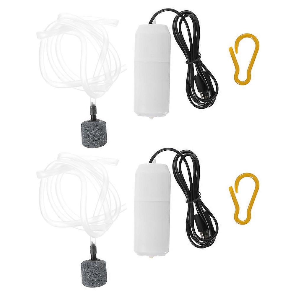 2 مجموعات تجهيزات الهواء مضخة الأكسجين خزان الأسماك حوض السمك مضخة الهواء مضخة الأكسجين خزان الأسماك