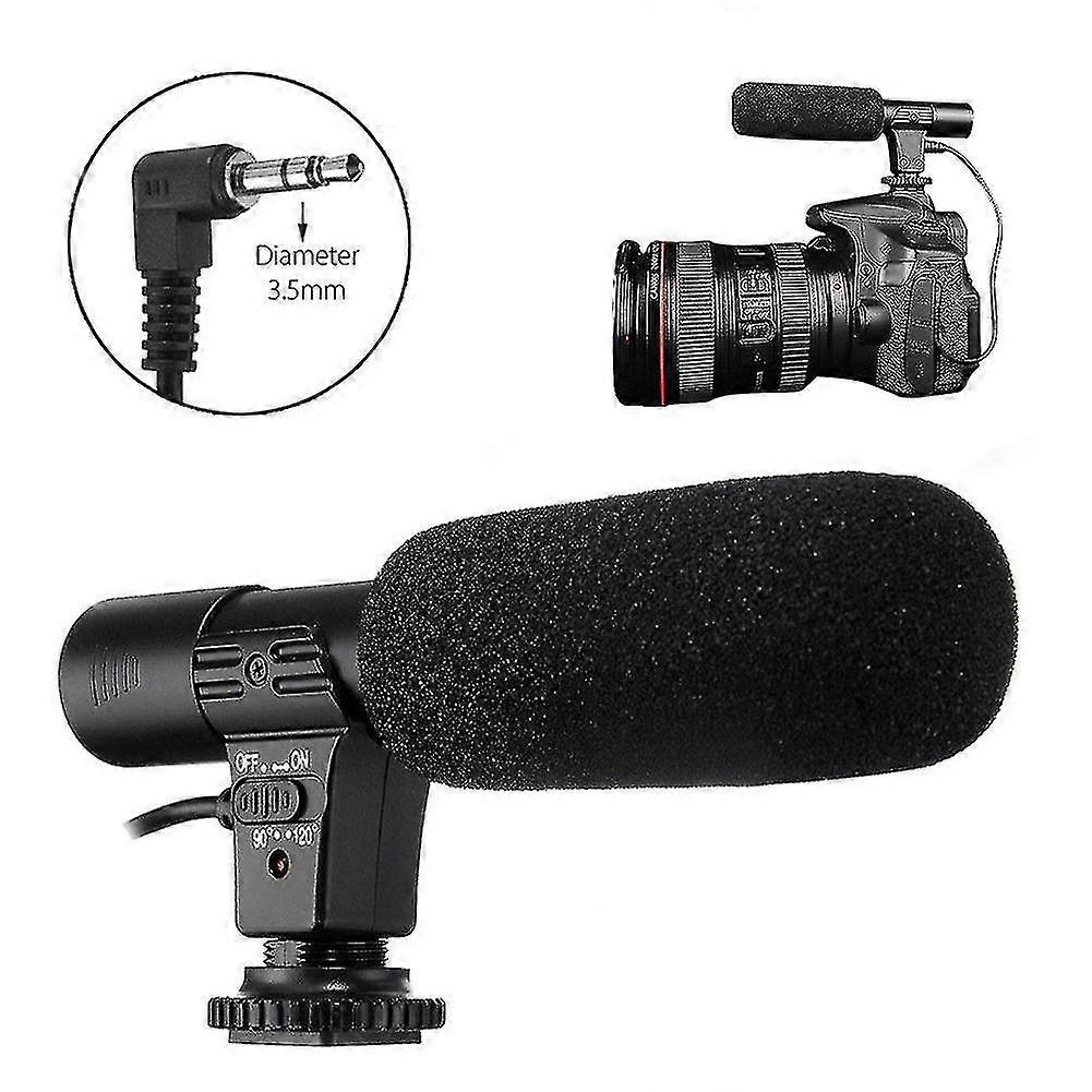 MIC-01 Camera External Stereo Microphone Interview Recording Condenser Mic