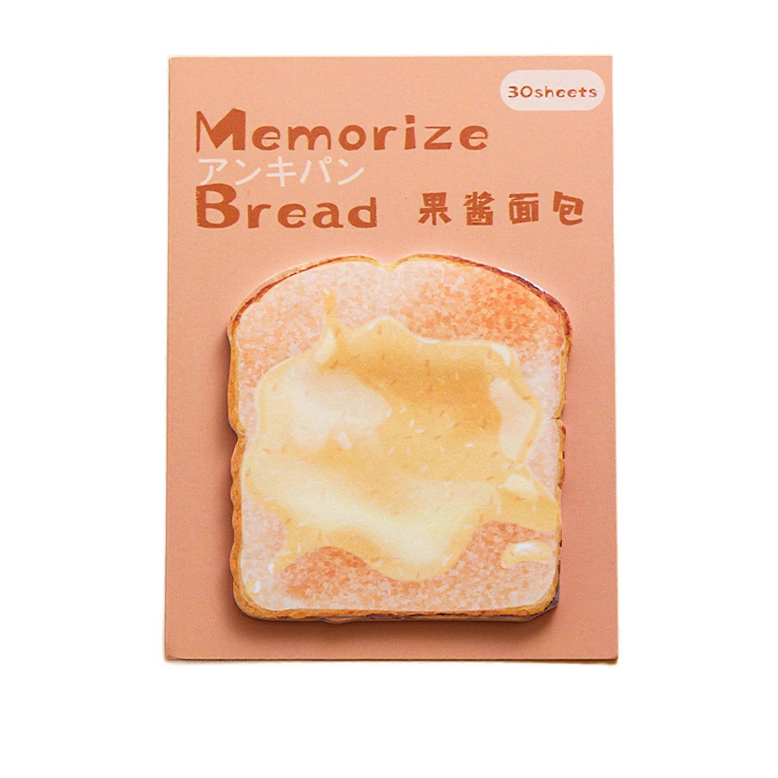 Bread Shaped Sticky Notes 30 Sheets Loaf Design Premium Paper Reminder Sticky Notes Smooth Writing Notepads Jikaix