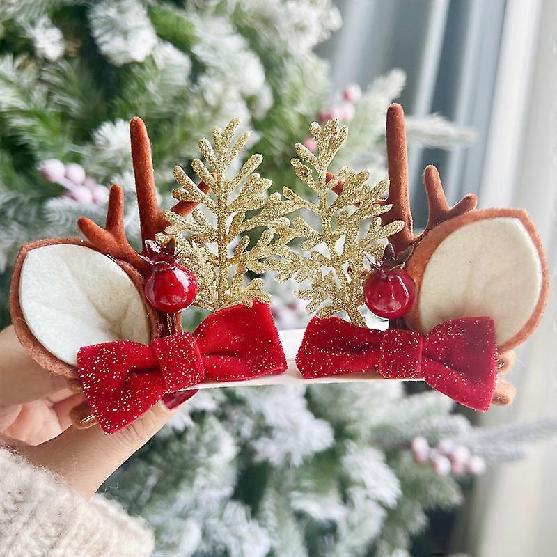 Weihnachten Geweih Haarnadel Weihnachten Haarschmuck Niedliche Schleife Festlicher Kopfschmuck