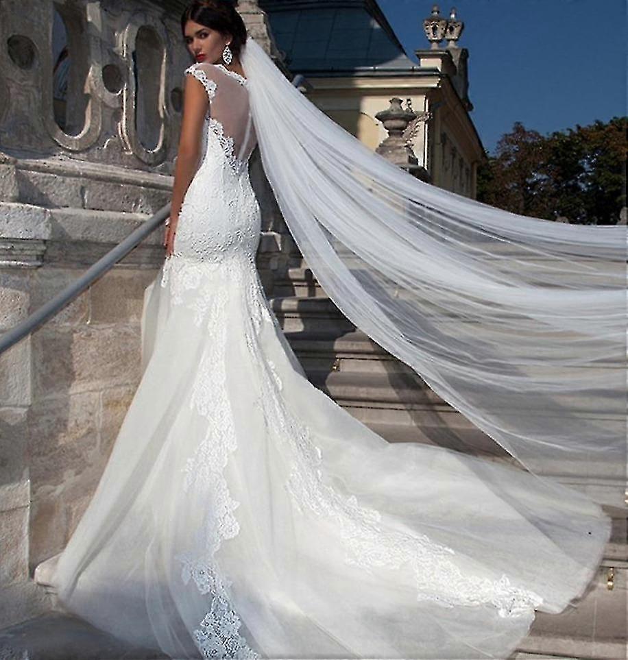 الحجاب الزفاف، طبقة واحدة طويلة الحجاب الزفاف