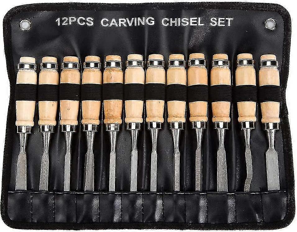 yougangprofessional Woodworking Chisel Set-set Of 12 Sharp With Carry Case - Carpentry Knife Carving Kit Ideal