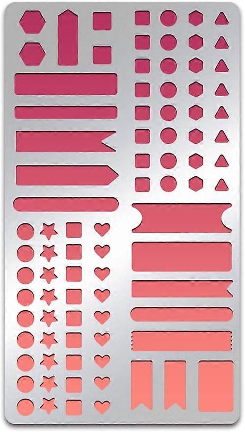 Geometric Pattern Stainless Steel Stencils 7x4inch Hexagon/Heart/Star Pattern Painting Template Journal Tool for Wood Burning Pyrography Engraving DIY
