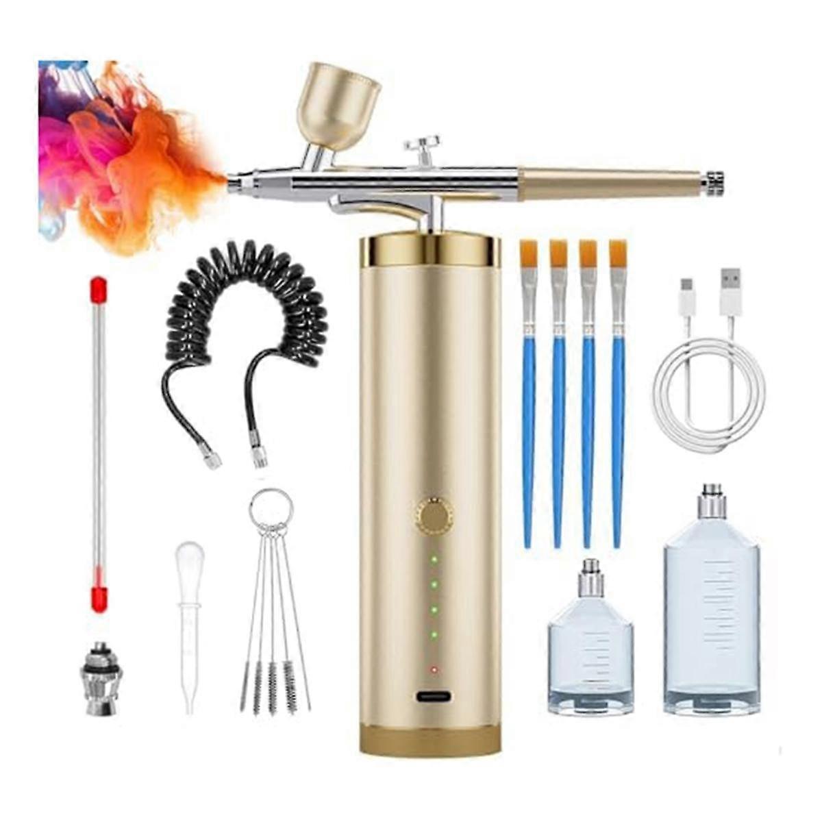 Airbrush Set Portable Airbrush with Compressor Handheld Airbrush Set Ideal for Complex Tasks Such As Tattoos/Manicures B