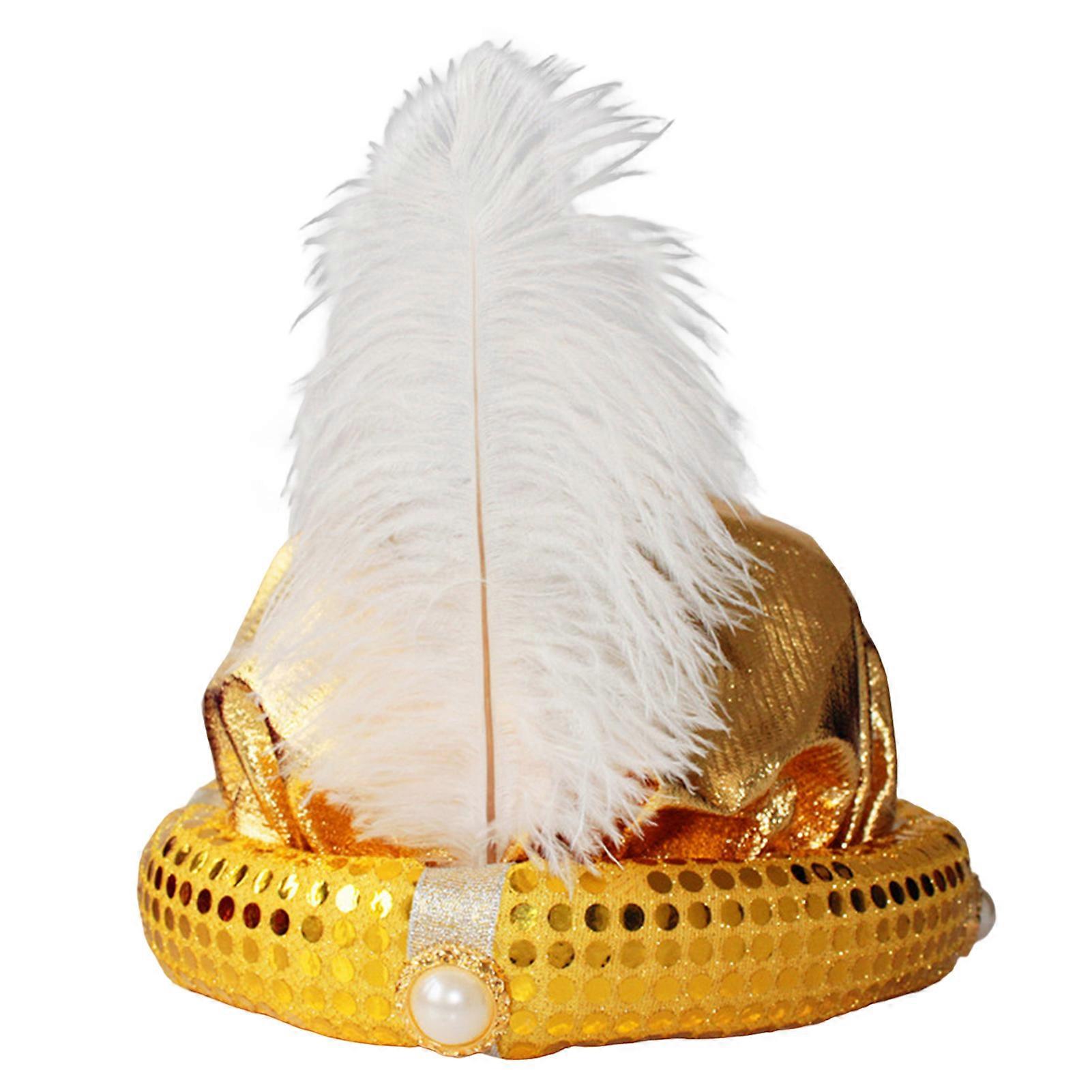 Easter Hat Shiny Sequin Feather Decor Faux Pearl Headwear Lightweight Cosplay Exquisite Masquerade Party Hat Performance Prop